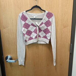 Aeropostale NWT Argyle Cardigan Pink Cream Women’s S